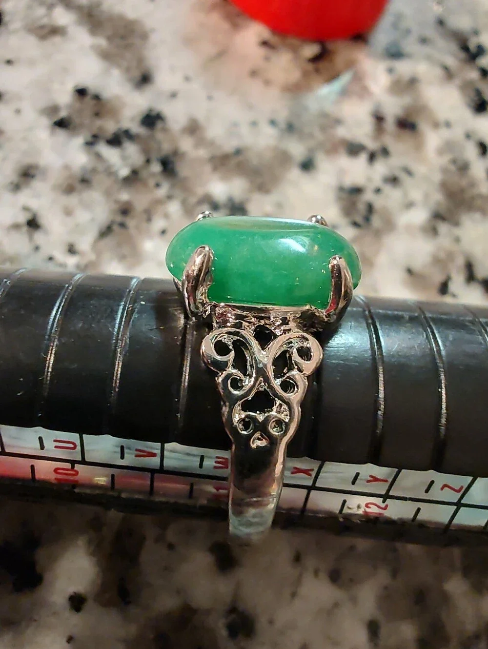 Nephrite Jade Set In Stainless Steel Size 11 - Picture 9 of 9